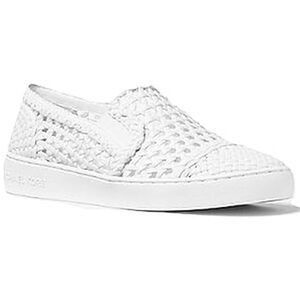 Women's White Slip-On Desi Woven Leather Shoes Michael Kors 9.5 9 1/2